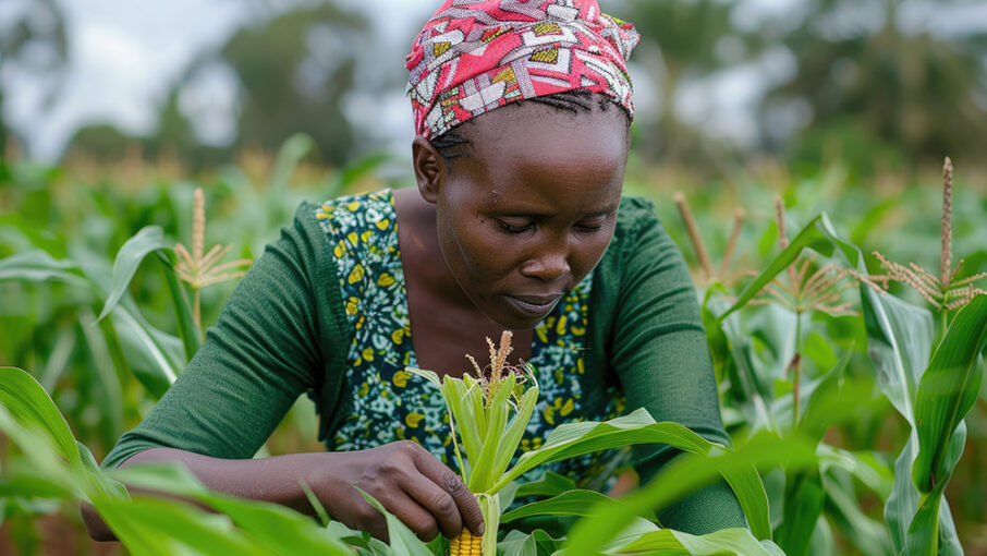 african-woman-farmer-inspecting-maize-plants-field african-woman-farmer-inspecting-maize-plants-field